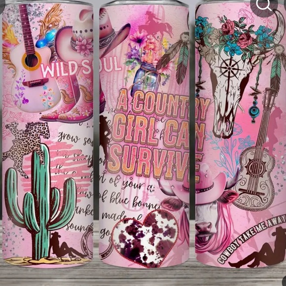 Cowgirl Tuff Tumbler W/Lid & Straw, 20oz Stainless Steel, Insulated - Picture 3 of 4